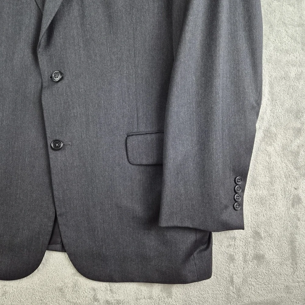 Jos A Bank Blazer Jacket Mens 44 Charcoal Gray Wool Gordon 2 Buttons Sport Coat